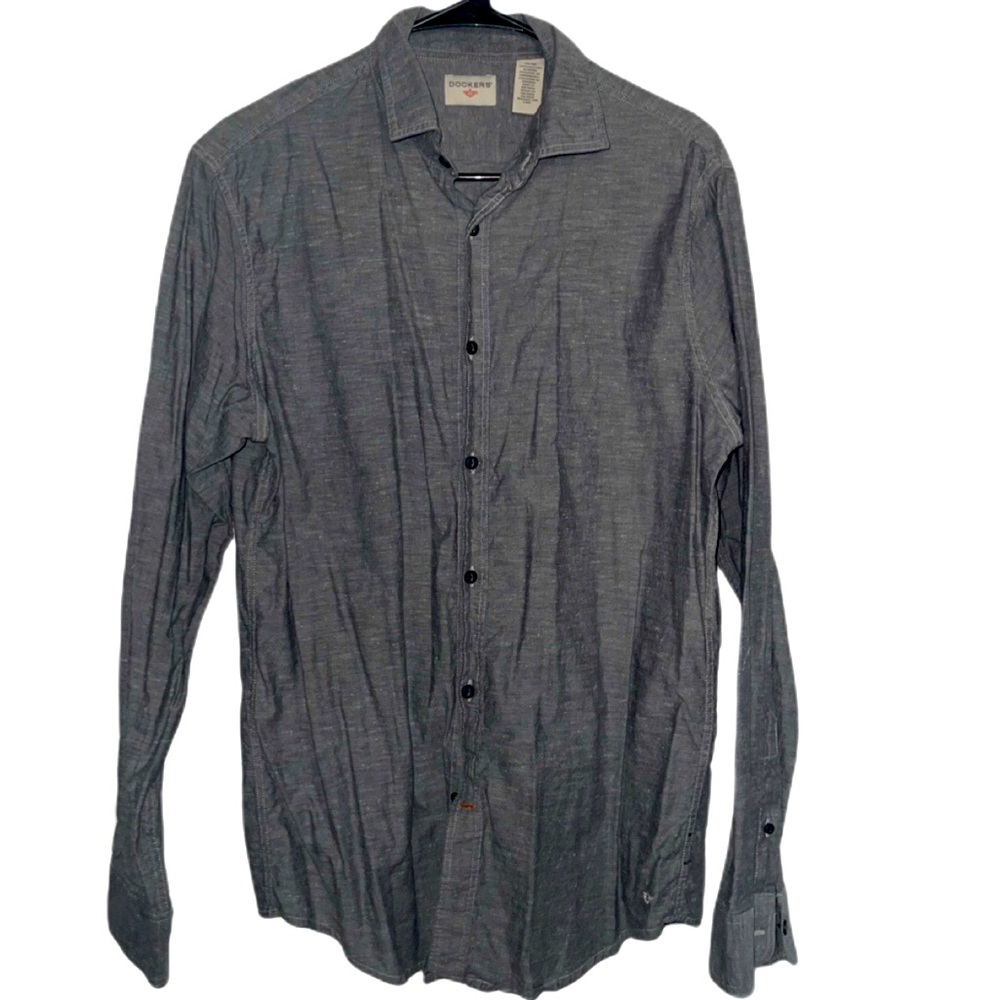 Dockers button up grey medium shirt